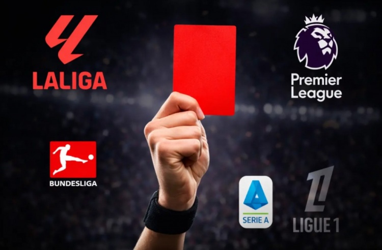 华体会-西甲本赛季已产生65张红牌领先五大联赛，英超仅27张红牌最少